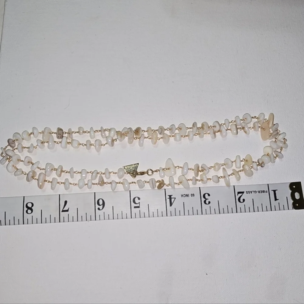 Serafina X Anthropologie Elegant Cream‎ Beaded Long Necklace